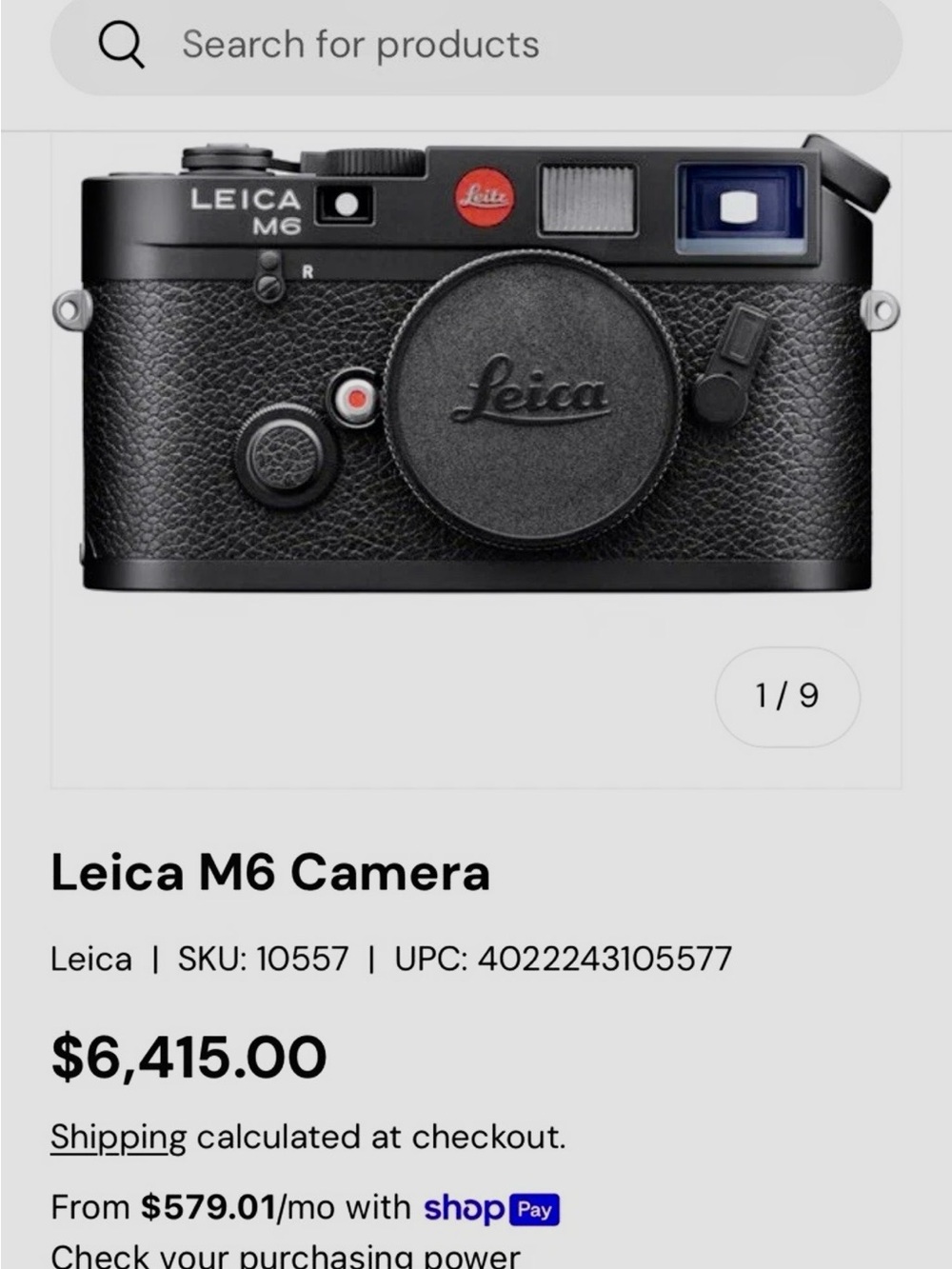 Leica M6 Classic Rangefinder in Black with Red Badge